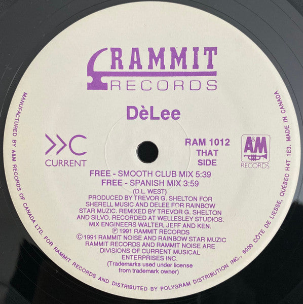 Image of Label Cover of 4623363E: LP - D LEE, Free (Rammit Records; RAM 1012, Canada 1991, Stickered Plain Sleeve)   VG+/VG+