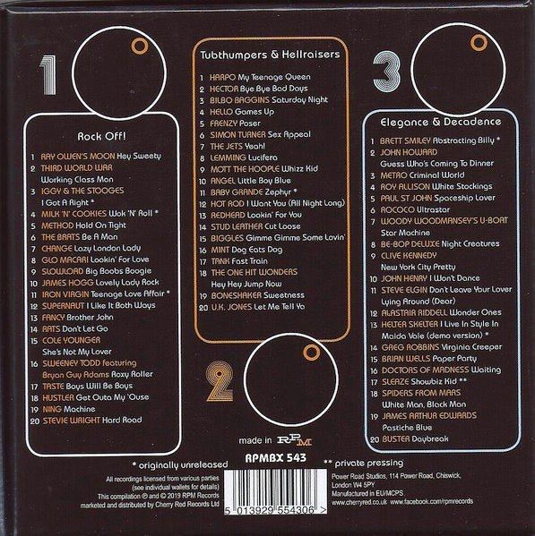 Image of Back Cover of 3xCD - VG+/VG+ - VARIOUS, All The Young Droogs (RPM Records; RPMBX 543, UK 2019, Box Set, Booklet), ,  - 4236041E