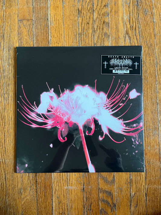 Image of Front Cover of 4623377E: LP - BLIND EQUATION, DEATH AWAITS (Prosthetic Records ; PROS105831, US 2023, Insert, Coke Bottle Clear Vinyl) Opened Instore, Still In Stickered Shrinkwrap  EX/EX