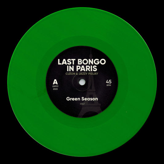 Image of Front Cover of 4723009E: 7" - LAST BONGO IN PARIS, Green Season / The Good Tortilla / Big Bad Bobby (LBIP; LBIP01, France 2023, Plain sleeve, Green Vinyl)   /VG+