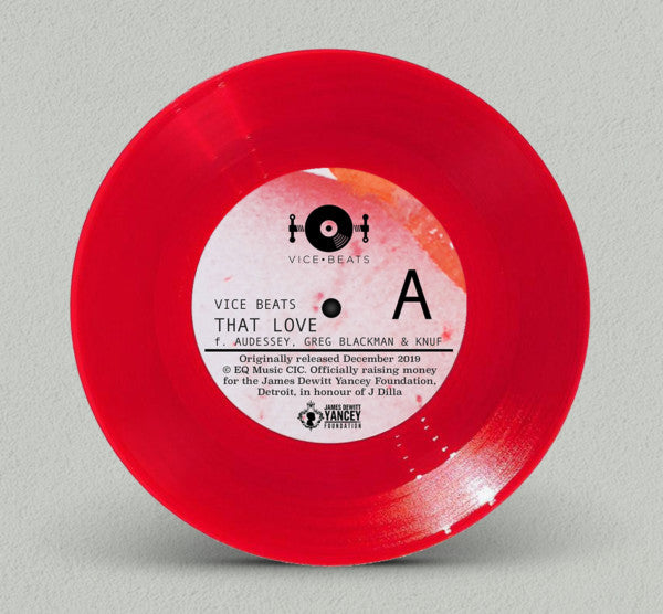 Image of Label Cover of 4723018E: 7" - VICE BEATS, That Love (EQ Music; EQ 001BLACK,  2022, Picture Sleeve, Red Vinyl, Limited Edition of 300) SEALED. 14/300  EX/EX