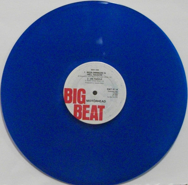Image of Label Cover of 12" - VG/VG+ - MOTORHEAD, Beer Drinkers EP (Big Beat; SWT61, UK 1980, Blue Vinyl), Ring Wear, Slight Warp Which Does Not Affect Play,  - 1226228E