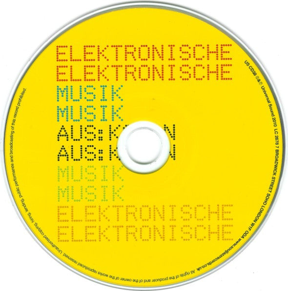 Image of Label Cover of 4753105S: CD - ELEKTRONISCHE MUSIK AUS: KOELN, A Synthetic History Of E.M.A.K. 1982-88 (Universal Sound; US CD38, UK 2010)   VG+/VG+