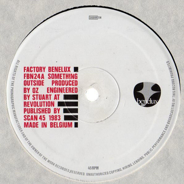 Image of Label Cover of 12" - VG/VG+ - THE WAKE, Something Outside (Factory Benelux ; FBN24, Belgium 1983, Picture Sleeve), Strong VG+, Water Damage To Sleeve,  - 3426076E