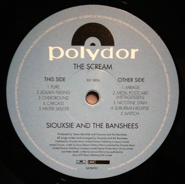 Image of Label of 5013240C: LP - SIOUXSIE AND THE BANSHEES, The Scream (Polydor; SATBLP01, Europe 2018 Reissue, Inner)   NEW/NEW