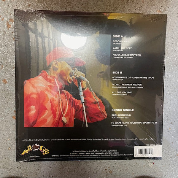 Image of Back Cover of 4733173E: LP - VARIOUS, Tuff City Salutes Hip Hop 50: The Solo MC's (Tuff City; TUF OSF LP 0905, US 2023, RSD Black Friday, Limited Edition Red Vinyl, With 7")   NEW/NEW