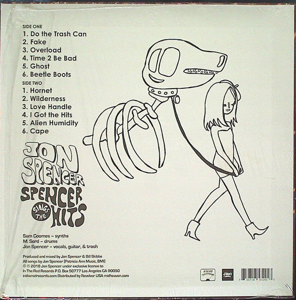 Image of Back Cover of 4733263E: LP - JON SPENCER, Spencer Sings The Hits (In The Red Recordings; ITR 329, UK, Europe & US 2018, Inner, Black Vinyl)   NEW/NEW