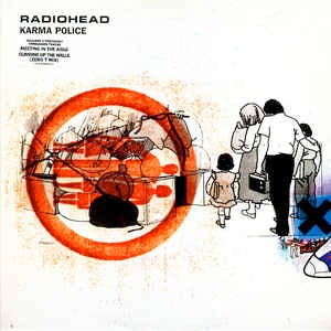 Image of Front Cover of 12" - VG+/VG+ - RADIOHEAD, Karma Police (Parlophone; 12NODATA03, UK 1997, Hype Stickered Sleeve), Nice copy, small promo sticker on rear.,  - 2616410C