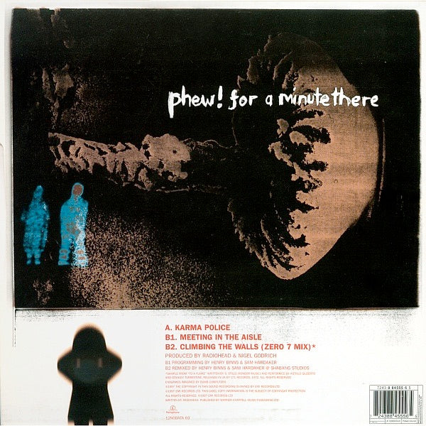 Image of Back Cover of 12" - VG+/VG+ - RADIOHEAD, Karma Police (Parlophone; 12NODATA03, UK 1997, Hype Stickered Sleeve), Nice copy, small promo sticker on rear.,  - 2616410C
