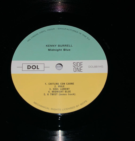 Image of Label Cover of LP - NEW/NEW - KENNY BURRELL, Midnight Blue (DOL; DOL881HG, Europe 2022 Reissue, Gatefold, 180 Gram Vinyl), ,  - 2336191E