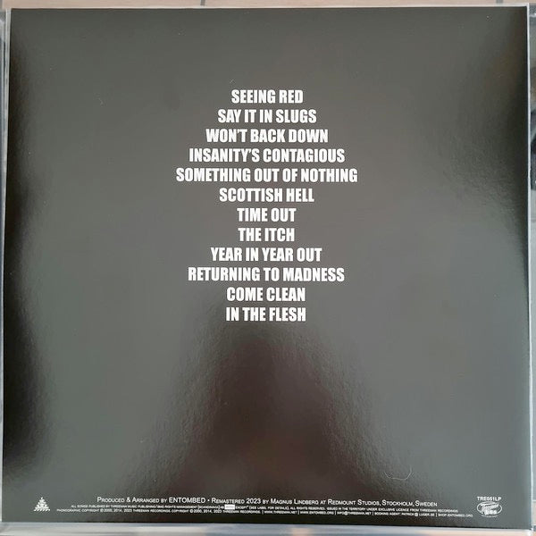 Image of Back Cover of 4833061E: LP - ENTOMBED, Uprising (Threeman Recordings; TRE051LP, Sweden 2023 Reissue, Embossed Sleeve, Inner)   NEW/NEW