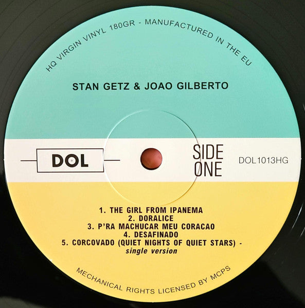 Image of Label Cover of 5114088C: LP - STAN GETZ / JOAO GILBERTO FEATURING ANTONIO CARLOS JOBIM, Getz / Gilberto (DOL; DOL1013HG, Europe 2022 Reissue, Gatefold, 180 Gram Vinyl)   NEW/NEW