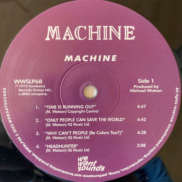 Image of Label of 4853233S: LP - MACHINE, Machine (Wewantsounds; WWSLP68, France 2022 Reissue, Insert, Remastered)   NEW/NEW