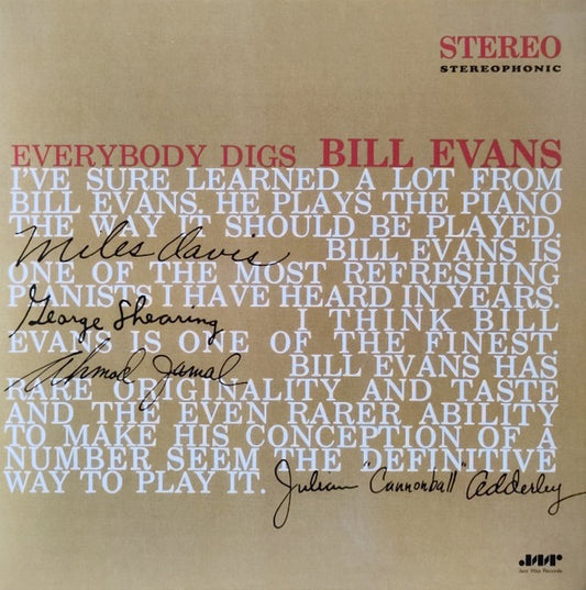 Image of Front Cover of LP - NEW/NEW - BILL EVANS, Everybody Digs Bill Evans (Jazz Wax Records; JWR 4517, Europe 2009 Reissue, 180 Gram Vinyl), ,  - 2416207C