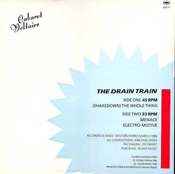Image of Back Cover of 2x12" - VG/G+ - CABARET VOLTAIRE, The Drain Train (Doublevision; DVR 21, UK 1986, Picture Sleeve, Inner), Light Marks only.,  - 1716460C