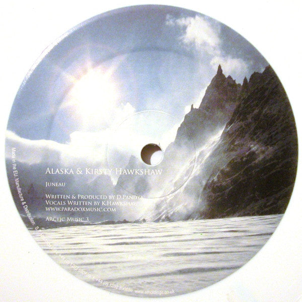 Image of Label Cover of 12" - VG/VG+ - ALASKA & KIRSTY HAWKSHAW, Juneau / Glaciation (Arctic Music; AM 003, UK 2008, White Vinyl), ,  - 4246504S