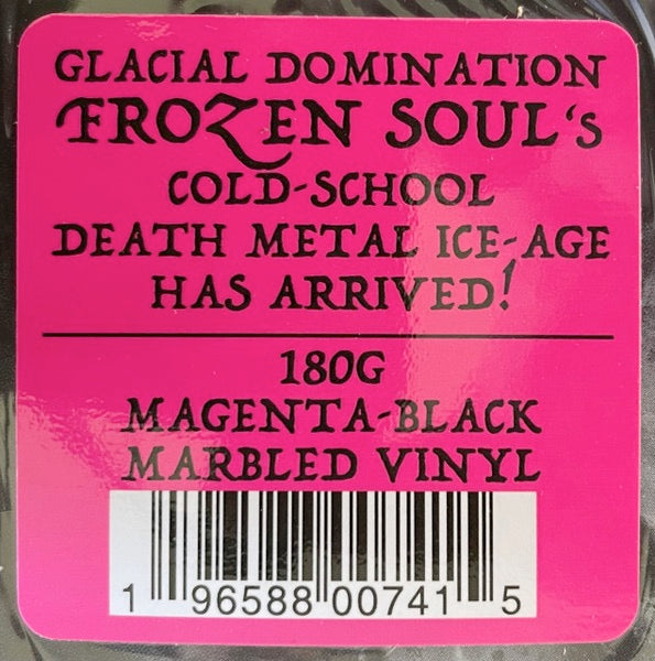 Image of Back Cover of 4823057E: LP - FROZEN SOUL, Glacial Domination (Century Media; 19658795011, US 2023, In Stickered Shrinkwrap, Insert,  Magenta-Black Marble)   VG+/VG