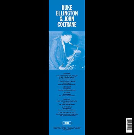 Image of Back Cover of 4834057E: LP - DUKE ELLINGTON & JOHN COLTRANE, Duke Ellington & John Coltrane (DOL; DOL911HG, Europe 2017 Reissue, Gatefold, 180 Gram Vinyl)   NEW/NEW