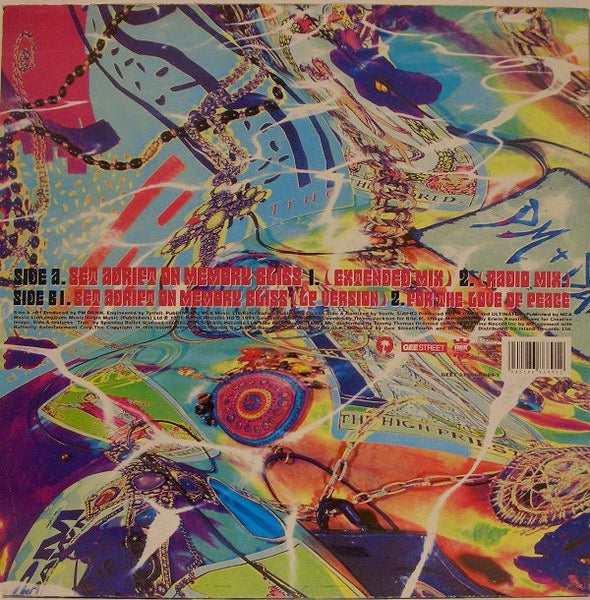 Image of Back Cover of 12" - VG+/VG - P.M. DAWN, Set Adrift On Memory Bliss (Gee Street ; GEET33, Europe 1991, Picture Sleeve), Strong VG, light hairlines only,  - 4216117C