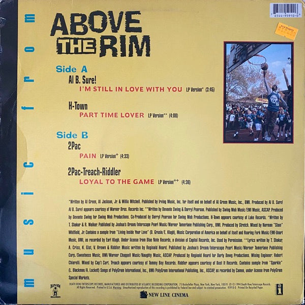 Image of Back Cover of 2714400C: 12" - VARIOUS, Music From Above The Rim (Death Row Records; 95910-0, US 1994, Picture Sleeve) Edge and ring wear, still in torn shrinkwrap.  VG/VG+