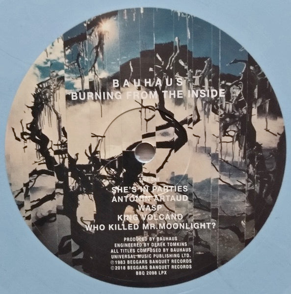 Image of Label of 4833272E: LP - BAUHAUS, Burning From The Inside (Beggars Banquet; BBQ 2098 LPX, Europe 2018 Reissue, Inner, Blue Vinyl)   NEW/NEW