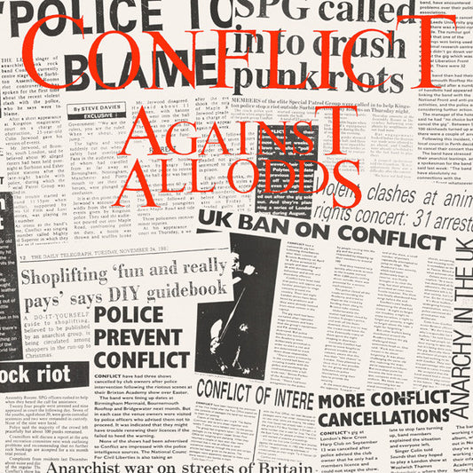Image of Front Cover of 0426369E: LP - CONFLICT, Against All Odds (Mortarhate Records; LP MORT 60, UK & Europe 1989, Gatefold, Inner) Strong VG  VG/VG