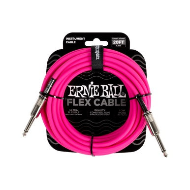 Image of Front Cover of 4813350C: Accessories - ERNIE BALL, FLEX INSTRUMENT CABLE STRT/STRT 20FT - PINK (, US )   NEW/NEW