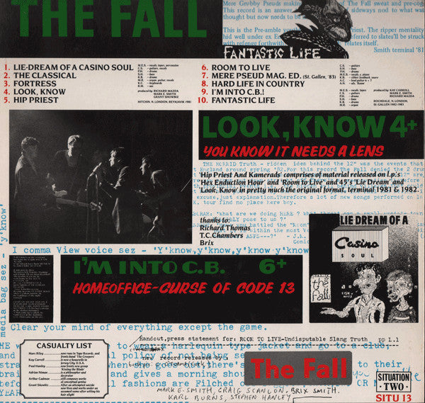 Image of Back Cover of LP - VG/VG+ - THE FALL, Hip Priest & Kameradas (Situation 2; SITU 13, UK 1985), Edge Wear,  - 1046308S