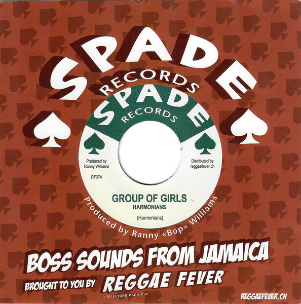 Image of Front Cover of 5014420C: 7" - HARMONIANS / DENZIL DENNIS, Group Of Girls / Come On In (Spade Records; RF374, Switzerland 2022 Reissue, Company Sleeve) Small tear to sleeve.  VG/VG+
