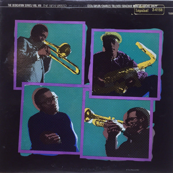 Image of Front Cover of 2xLP - VG/VG - CECIL TAYLOR / CHARLES TOLLIVER / GRACHAN MONCUR / ARCHIE SHEPP, The New Breed (ABC Impulse!; IA-9339/2, US 1978, Gatefold, Insert, MCA Impulse Orange Label), disc 1 is VG, Disc 2 is VG+. Sleeve has ringwear, export stickers.,  - 3926376E