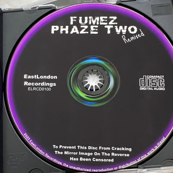 Image of Label Cover of 4933041E: CD - FUMEZ, Phaze Two Remixed (EastLondon Recordings; ELRCD0100, UK 2023, Stickered Shrinkwrap, Black CD)   EX/EX