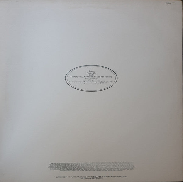 Image of Back Cover of 0616087C: 12" - MCCARTHY, Frans Hals (Pink; PINKY17T, UK 1986, Picture Sleeve) Intact but grubby sleeve  G+/VG