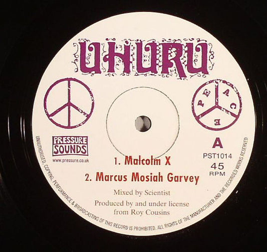 Image of Front Cover of 4923279E: 10" - SCIENTIST, Malcolm X/Marcus Mosiah Garvey/Toussaint L'Ouverture/Jacques Dessalines (Pressure Sounds; PST1014, UK 2014)   /VG+