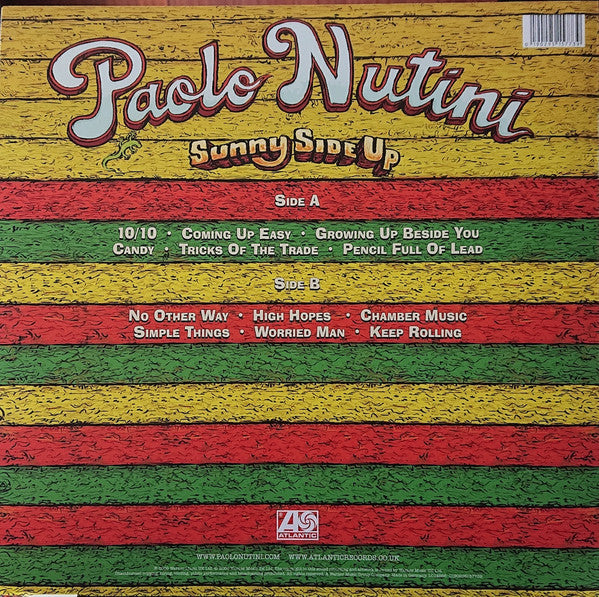 Image of Back Cover of 4344183S: LP - PAOLO NUTINI, Sunny Side Up (Atlantic; 0190295157739, Europe 2021 Reissue, Inner) Opened Instore. Cover in shrink.   EX/EX