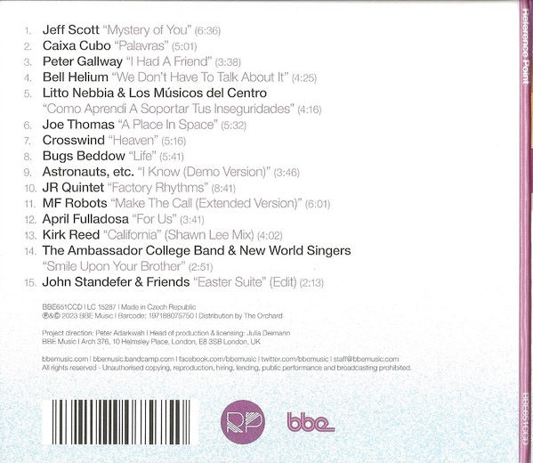 Image of Back Cover of 4933086E: CD - VARIOUS, Reference Point (BBE; BBE651CCD, UK 2023, Gatefold Card Sleeve)   EX/EX