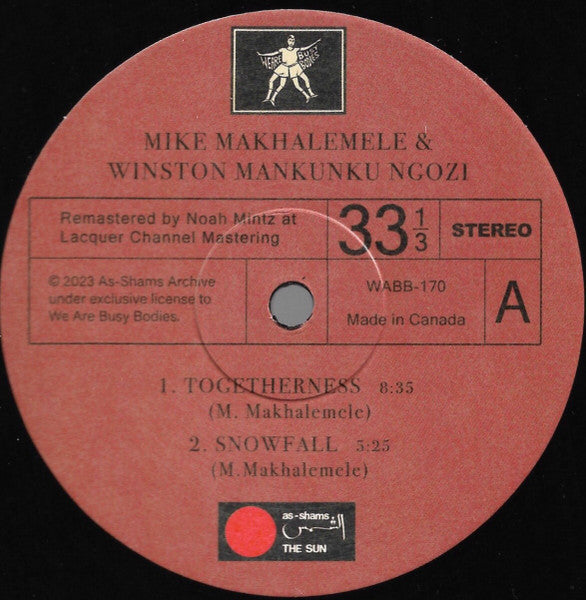 Image of Label Cover of LP - VG+/VG - MIKE MAKHALEMELE & WINSTON MANKUNKU NGOZI, The Bull And The Lion (We Are Busy Bodies; WABB-170, Canada 2023 Reissue, Picture Sleeve, Remastered), Light storage marks on record,  - 3816493C