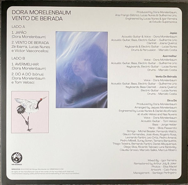 Image of Back Cover of 1514677C: 12" EP - DORA MORELENBAUM, Vento De Beirada (Mr Bongo; MRB12058, UK & Ireland 2023) Still in stickered shrink.  VG+/VG+