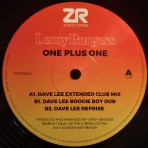 Image of Back Cover of 12" - EX/EX - LEROY BURGESS, One Plus One (Z Records; ZEDD12304, UK 2020, Company Sleeve), Sleeve in shrink (opened).,  - 3426017E