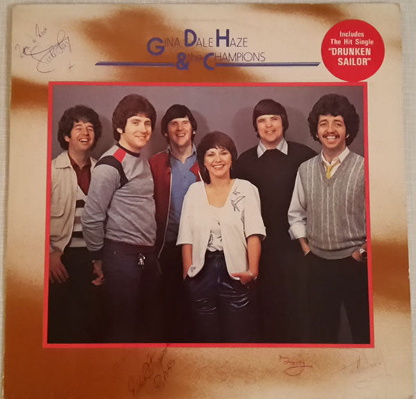 Image of Front Cover of 4923410E: LP - GINA, DALE HAZE & THE CHAMPIONS, Gina, Dale Haze & The Champions (WEA ; IR 58292, Ireland 1981, Poster, Stickered Sleeve) Strong VG+  VG+/VG+