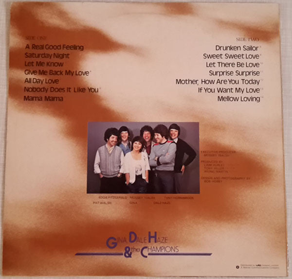 Image of Back Cover of 4923410E: LP - GINA, DALE HAZE & THE CHAMPIONS, Gina, Dale Haze & The Champions (WEA ; IR 58292, Ireland 1981, Poster, Stickered Sleeve) Strong VG+  VG+/VG+