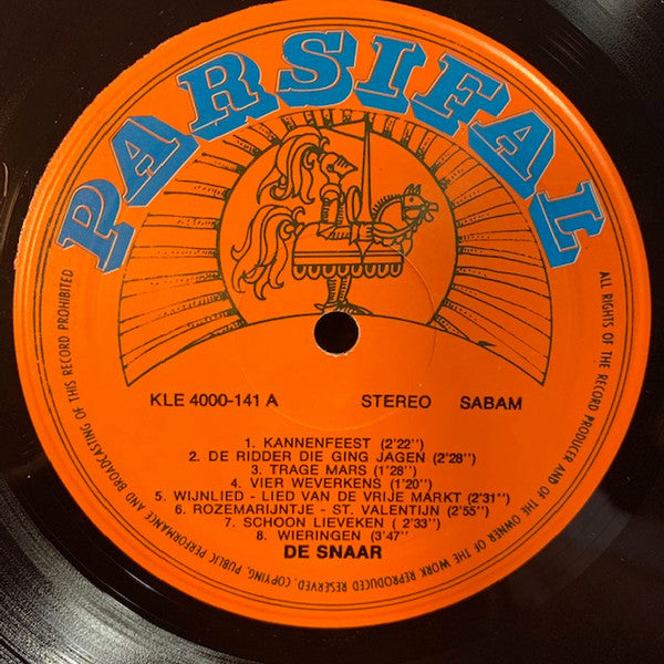 Image of Label Cover of 4923407E: LP - SNAAR, Snaar (Parsifal ; KLE 4000/141, Belgium 1977) Strong VG+, Ring Wear, Sticker Stuck To Rear  VG/VG+