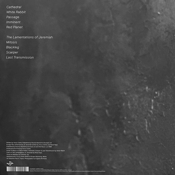 Image of Back Cover of 2044162S: LP - VINCE CLARKE, Songs Of Silence (Mute; STUMM500, Europe 2023)   VG+/VG+