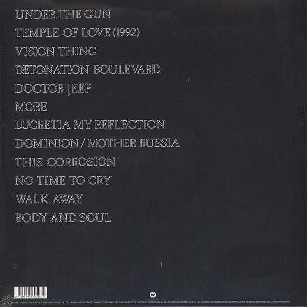 Image of Back Cover of 2xLP - NEW/NEW - THE SISTERS OF MERCY, Greatest Hits Volume One - A Slight Case Of Overbombing (Merciful Release; 0190295695071, Europe 2018 Reissue, Gatefold, Black Vinyl), ,  - 5235131E