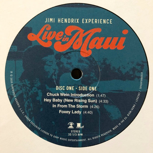 Image of Label Cover of 3xLP - VG/VG+ - THE JIMI HENDRIX EXPERIENCE, Live In Maui (Legacy; 19439799031, Europe 2020, Box Set, Booklet, With Blu-ray), ,  - 2316047C