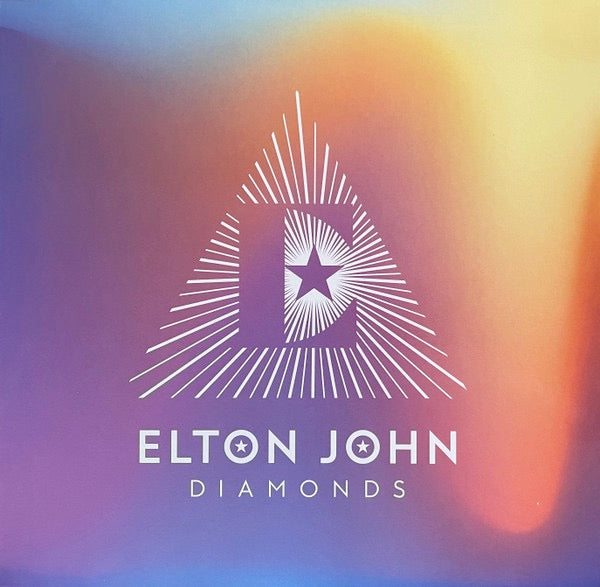 Image of Front Cover of 1744132S: LP - ELTON JOHN, Diamonds (Rocket Entertainment; 556 505-3, UK & US 2023 Reissue, Insert, Print, Purple / Cream Merge Vinyl, "Pyramid Edition")   VG+/VG+