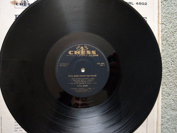 Image of Label Cover of 2014318C: LP - ETTA JAMES, Rocks The House (Chess; CRL 4502, UK 1965, Laminated Flipback Sleeve, Company Inner) Some small creases to laminate sleeve and small red mark on the back of sleeve.  VG/VG+