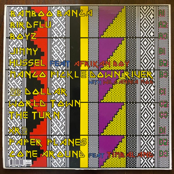 Image of Back Cover of 2xLP - NEW/NEW - M.I.A, Kala (XL Recordings; XLLP281, UK 2007, 2 Inners), ,  - 5035072E