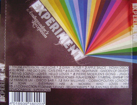 Image of Back Cover of 5033208E: CD - VARIOUS, Experiment (Ambassador's Reception; ABRCD003, UK 2010, Jewel Case, Booklet)   VG+/VG+