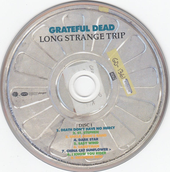 Image of Label of 3634012E: 3xCD - GRATEFUL DEAD, Long Strange Trip (The Untold Story Of The Grateful Dead) (Motion Picture Soundtrack) (Rhino Records; 081227939748, Europe 2017, Gatefold)   VG+/VG+