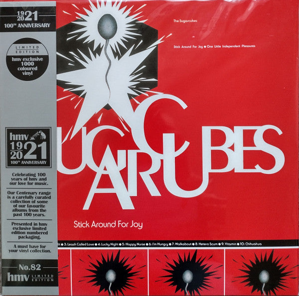Image of Front Cover of 4245246S: LP - THE SUGARCUBES, Stick Around For Joy (One Little Independent; tplp30ltd, UK 2022 Reissue, Red Vinyl, Ltd to 1000) No Obi, Corner crease  VG/VG+